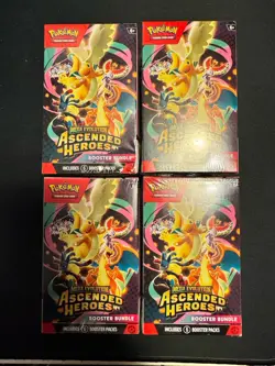Lot Of 4- Pokemon TCG Mega Evolution Ascended Heroes Booster Bundles - Image 1