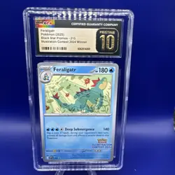 2025 POKEMON SVP ILLUSTRATION CONTEST 2024 PROMO #213 FERALIGATR CGC PRISTINE 10 - Image 1