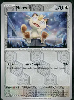 Pokemon TCG Pokemon Meowth Reverse Holo 048/064 Shrouded Fable - Image 1