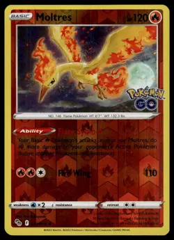 Moltres Reverse Holo Rare Pokemon GO 012/078 NM - Image 1