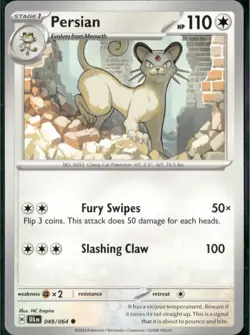 Pokemon TCG Pokemon Persian 049/064 Shrouded Fable - Image 1