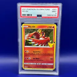Ho-Oh 1/25 Rare Holo PSA 9 Pokemon Celebrations 2021 Pokemon Card 1/25 Rare - Image 1