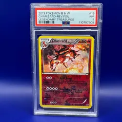 2013 POKEMON B&W LEGEND TREASURES #19 CHARIZARD-REVERSE FOIL PSA 7 - Image 1