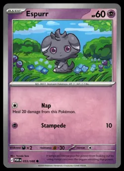 Espurr 033/088 Common - Perfect Order Pokemon Card NM - Image 1