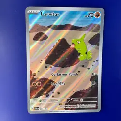 Larvitar 203/197 Illustration Rare - Obsidian Flames Pokemon Card NM - Image 1