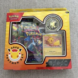 Pokemon Day 2026 TCG Special Edition Box Promo Pikachu Coin 3 Booster Packs - Image 1