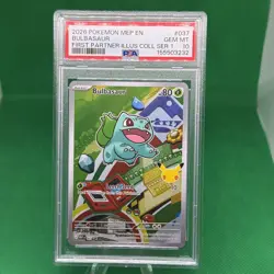 2026 POKEMON FIRST PARTNER ILLUSTRATION SERIES 1 BULBASAUR 037 PSA 10 - Image 1