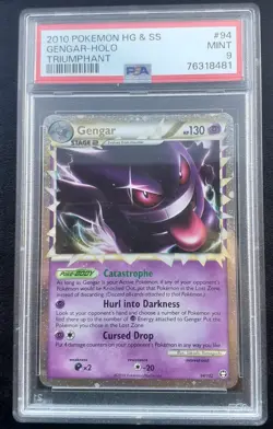2010 POKEMON HEARTGOLD & SOULSILVER TRIUMPHANT #94 GENGAR-HOLO PSA 9 - Image 3