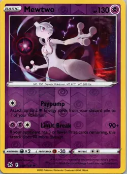 Pokemon TCG Mewtwo 059/159 Crown Zenith Rev Holo NM - Image 1