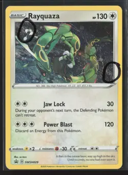 Rayquaza SWSH029 Cosmos Holo Promo Sword & Shield Promo Pokemon Near Mint Swirl - Image 1