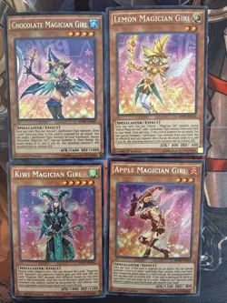 Partial Magician girl Set NM Movie Pack yugioh ( Apple, kiwi, Lemon,chocolate) - Image 1