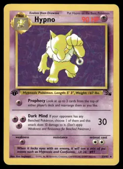 Pokemon Cards Hypno 23/62 1st Edition Fossil Rare NM EBAY LIVE FRIDAY - Image 1