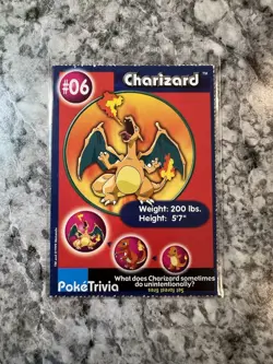 Charizard #6 Pokemon Burger King 1999 PokeTrivia Movie Card Original 151 - Image 1