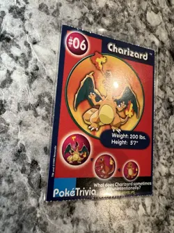 Charizard #6 Pokemon Burger King 1999 PokeTrivia Movie Card Original 151 - Image 3