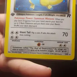 Pokemon Dark Dragonite 1st Edition Holo Rare 5/82 Team Rocket 70 HP Card - Image 3