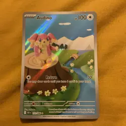 Pokemon TCG S&V Black Bolt Audino Holo Illustration Rare Card 151/086 M English - Image 1