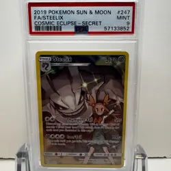 2019 Pokemon Sun & Moon Cosmic Eclipse - Full Art STEELIX SECRET 247 -PSA 9 Mint - Image 1