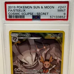 2019 Pokemon Sun & Moon Cosmic Eclipse - Full Art STEELIX SECRET 247 -PSA 9 Mint - Image 2