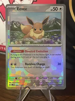 Pokemon Eevee 074/131 Sv: Prismatic Evolutions Common Basic 50 HP Holo Card - Image 1