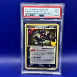 Greninja Gold Star SWSH144 Celebrations Elt Trainer Box Promo Card Holo PSA 9 - Image 1