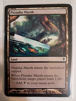 PIRANHA MARSH 222/249 ZENDIKAR MTG MAGIC NM/LP Black Land Common - Image 1