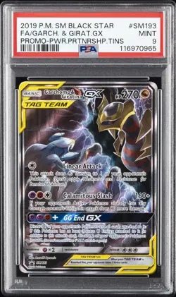 2019 POKEMON SM BLACK STAR PROMO #SM193 FULL ART/GARCHOMP & GIRATINA GX PSA 9 - Image 1