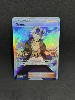 Pokemon Guzma 143/147 Full Art Ultra Rare Holo Burning Shadows LP - Image 1