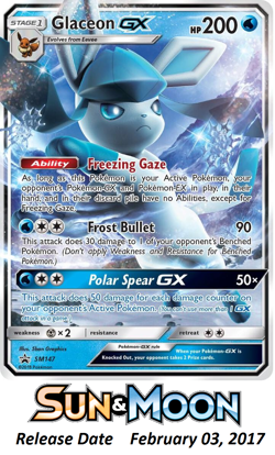 2018 Pokemon Sun & Moon Promo SM147 Glaceon GX - see photos, tiny flaws - Image 2