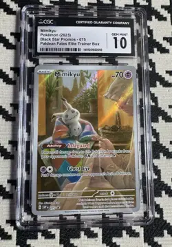 Mimikyu 75 Black Star Promo Full Art Holo Pokemon TCG Paldean Fates CGC10 - Image 1
