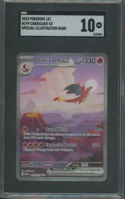 Pokemon TCG Charizard ex 199/165 Special Illustration Rare 151 Scarlet SGC 10 - Image 1