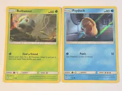 Pokemon TCG Detective Pikachu Holo Bulbasaur Psyduck 2019 2 Card Lot - Image 1
