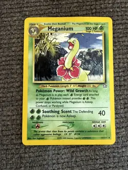 Vintage Pokemon Meganium Neo Genesis Rare 11/111 WOTC TCG Card English Unlimited - Image 1