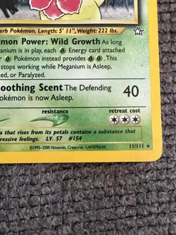 Vintage Pokemon Meganium Neo Genesis Rare 11/111 WOTC TCG Card English Unlimited - Image 2