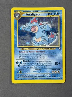 Vintage Pokemon Feraligatr Neo Genesis Holo Rare 5/111 WOTC TCG Card English - Image 1