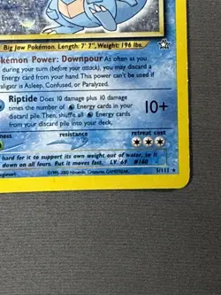 Vintage Pokemon Feraligatr Neo Genesis Holo Rare 5/111 WOTC TCG Card English - Image 2