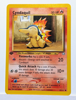 Pokemon Card Cyndaquil Neo Genesis 1st Edition 56/111 Common Near Mint - Image 1