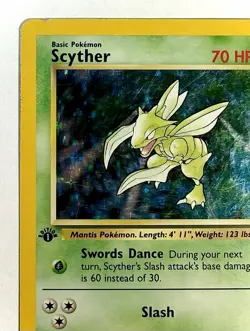 Scyther (1st Edition) - 10/64 - WOTC Jungle Set Holo Rare Pokemon Card - MP/HP+ - Image 3