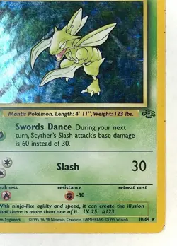 Scyther (1st Edition) - 10/64 - WOTC Jungle Set Holo Rare Pokemon Card - MP/HP+ - Image 5