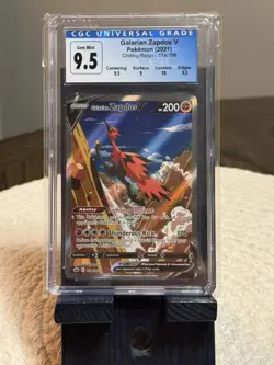 Galarian Zapdos v Alternate Full Art Card 174/198 Chilling Reign CGC 10 Gem Mint - Image 1