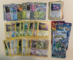 Pokemon Bulk 30+ Cards Mix Of Vintage, Modern, Holo, Common + 3 Sealed Packs TCG - Image 1