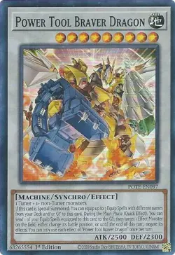 POTE-EN097 POWER TOOL BRAVER DRAGON SUPER RARE 1ST EDITION NEAR MINT YuGiOh TCG - Image 1