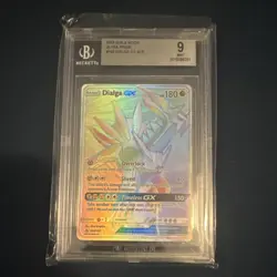Pokemon 2018 Ultra Prism Dialga GX Secret Rare Holo Beckett 9 - Image 1