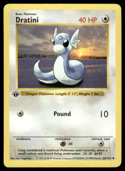 Dratini 26/102 1st Edition Base Set Shadowless Uncommon NM EBAY LIVE FRIDAY - Image 1