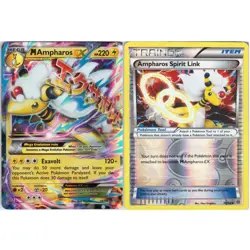 M Ampharos EX & Ampharos Spirit Link – Pokemon TCG Ancient Origins 28/98 & 70/98 - Image 1