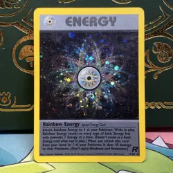 Pokemon 2000 Rainbow Energy Team Rocket Holo SWIRL 17/82 MP - Image 1