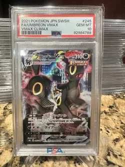 Pokemon S8b: Vmax Climax Umbreon VMAX 245/184 CSR FA Holo PSA 10 Japanese - Image 1