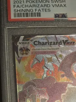 2021 POKEMON SWORD & SHIELD SHINING FATES #SV107 FULL ART/CHARIZARD VMAX PSA 9 - Image 3