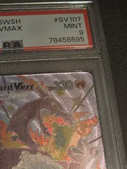 2021 POKEMON SWORD & SHIELD SHINING FATES #SV107 FULL ART/CHARIZARD VMAX PSA 9 - Image 4