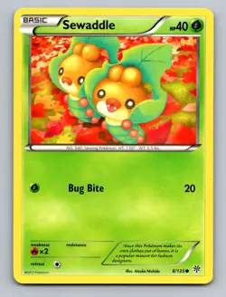 Sewaddle 8/135 Common Plasma Storm Pokemon Near Mint - Image 1