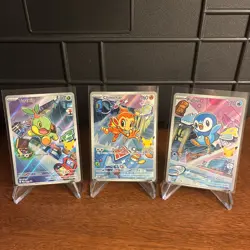 Pokemon TCG First Partner Illustrations Turtwig Chimchar Piplup 040-042 Series 1 - Image 1
